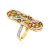 Ross-Simons 1.20 ct. t.w. Multicolored Tourmaline Ring With .20 ct. t.w. White Topaz in 18kt Gold Over Sterling - 3 of 4