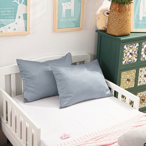 2 Pack Zippered Satin Toddler Pillowcases, Luxury Travel Pillow Covers - NTBAY - 1 of 4