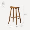 Maven Lane Luna Backless Wooden Kitchen Bar Stool 30" - 2 of 4