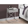 Monarch Specialties Accent Table Side End Nightstand Lamp Storage Drawer Living Room Bedroom Metal Laminate Grey Chrome Contemporary Modern - 2 of 4