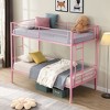 NicBex Modern Twin Over Twin Loft and Bunk Bed,Metal Bunk Bed Frame with Ladder and High Guardrail for Teens Adults,Large Under Bed Storage - 3 of 4