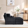 GDFStudio Ulen Modern Corduroy Upholstered Storage Chair with Ottoman and Detachable Cushions - 4 of 4