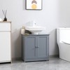 HOMCOM Under Sink Bathroom Cabinet with 2 Doors and Shelf, Pedestal Sink Bathroom Vanity Furniture - 2 of 4