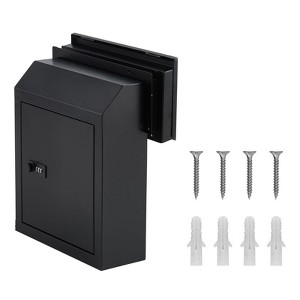 The Door Key & Mail Drop Box, Steel Made Through-The-Door Mailbox with Combination Lock,  Package Delivery Box & Newspaper Box - 1 of 4