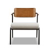 Jennifer Taylor Home Kelvin 25" Mixed Material Accent Arm Chair, Cream White Upholstery & Black Metal - 2 of 4