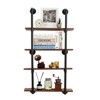 4-Tier Wall Mounted Bar Shelves, 24 Inch Retro Floating Shelves for Wall, Easy to Assemble, Pipe Shelving for Living Room, Bathroom, Office, Garage - 2 of 4