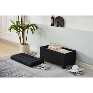 NicBex Rectangular Velvet Storage Ottoman Bench,Upholstered Storage Ottoman with Wood Legs,Modern Storage Bench for Living Room,Bedroom - 1 of 4