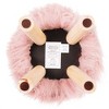 BirdRock Home Faux Fur Foot Stool Ottoman with Wood Legs - Pink - 3 of 3