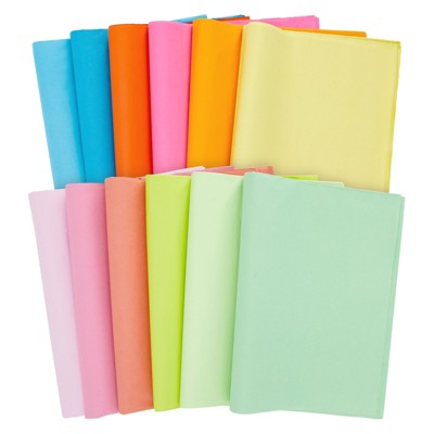 Juvale 180 Sheets Bulk Colored Tissue Paper for Gift Wrap Bags, Birthday Party Presents Wrapping, 12 Colors, 20 x 26 in