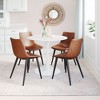 Dining Chair 31.9" H (Set of 2) – Vintage Brown, Faux Leather Upholstery & Black Steel Legs by Zuo Modern - 3 of 4