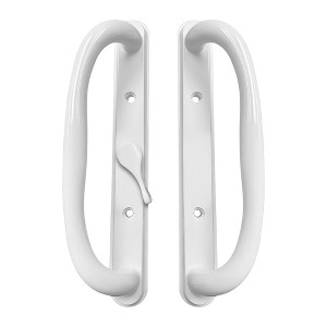 Brixwell 13-341w Patio Door Handle Set Offset Latch Without Key White Finish - 1 of 4