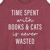 Women's - Instant Message - Time Spent With Books Cats Graphic Racerback Tank - 2 of 4