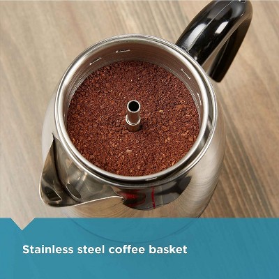 Stainless Steel 4-Cup Electric Coffee Percolator with Touchscreen