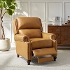 Elisabete Modern Wingback Genuine Leather Recliner with Vintage Nail Head Trim for Living Room and Bedroom  | ARTFUL LIVING DESIGN - 3 of 4