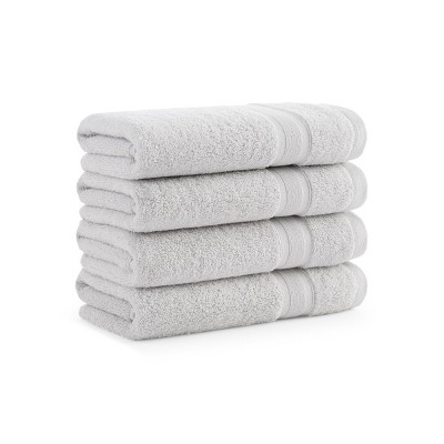 Aston & Arden Aegean Eco-Friendly Hand Towels (4 Pack), 18x30 in., Recycled Cotton, Solid and Striped Color Options