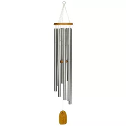 Woodstock Chimes Signature Collection, Gregorian Chimes, Baritone 56'' Silver Wind Chime GBS