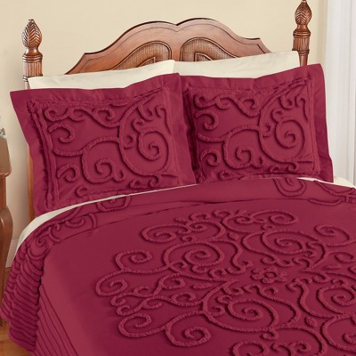 Cream Cotton Scrolling Textured Design Standard Pillow Sham