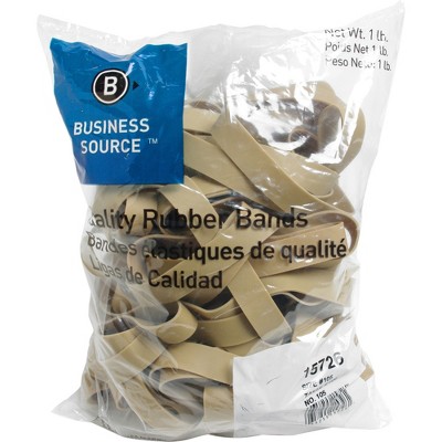 Business Source Rubber Bands Size 105 1 lb./BG 5"x5/8" Natural Crepe 15726