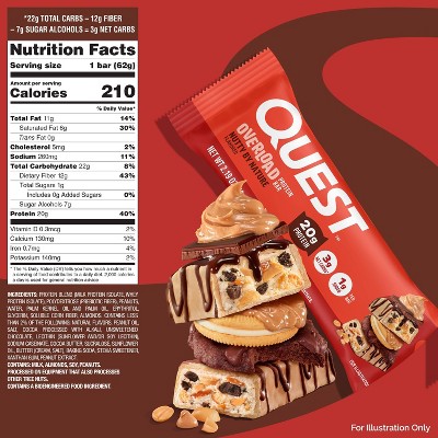 Quest Nutrition Gluten-Free Nutty by Nature Overload Protein Bars - 20g Protein - 26.24oz/12ct