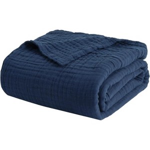 Attop All-Season Breathable Gauze Cotton Throw Blanket - 50"x70" Large Size, Soft Lightweight for Couch & Bed - 1 of 4
