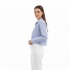 Women Blue Stripe Button-Down Shirt with Turn-Down Collar & Cuffed Sleeves – Polyester-Cotton Blend Cherie Code - 2 of 4