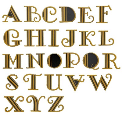 Bright Creations 78-Pack (3 Sets) Acrylic Alphabet Letters for DIY Arts and Crafts, Gold/Black 1.6" x 1.1"