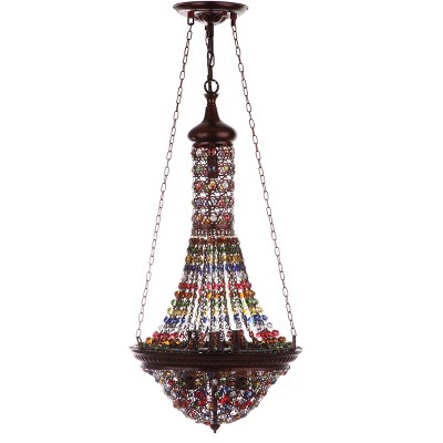 Moroccan Gentle Pendant Lamp - Dark Bronze/Multicolor - Safavieh