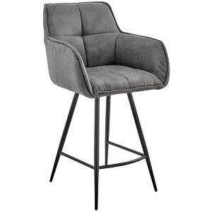 30" Verona Bar Stool with Fabric Finish, Metal Frame & Foam Cushion - Armen Living - 1 of 4