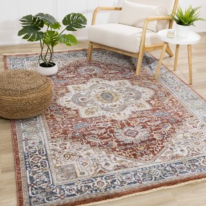 Rug Branch Classic/Traditional Border, Classic, Elegant Red Indoor Area Rug - 1 of 4