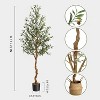 Artificial Olive Tree, Tall Faux Olive Tree with Moss, Artificial Silk Plant, Faux Wood Trunk and Realistic Fruit for Home Office Decor Gift - 2 of 4