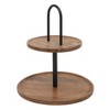 Gibson Home Gracious Dining 2-Tier Round Acacia Wood Serving Tray - 4 of 4