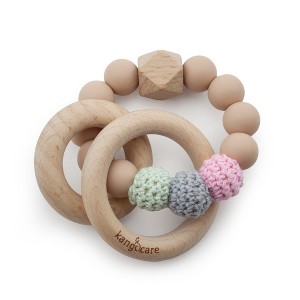 Kanga Care Silicone & Wood Crocheted Teething Ring - 1 of 4