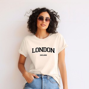 Simply Sage Market Women's London England Varsity Short Sleeve Graphic Tee - 1 of 4
