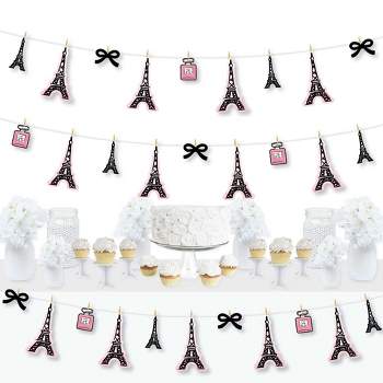 Big Dot of Happiness Paris, Ooh La La - Paris Themed Baby Shower or Birthday Party DIY Decorations - Clothespin Garland Banner - 44 Pieces