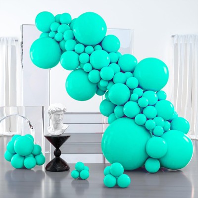 PartyWoo Balloons Teal Turquoise Aqua 36 18 12 10 5 Inch 127 pcs