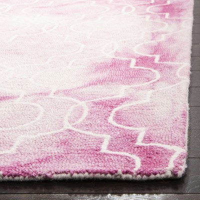 Hand-Tufted Rose and Ivory Wool Area Rug - 2' x 3'