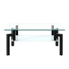 CAVINAS Coffee Tables for Living Room Modern Rectangle Coffee Table Clear Glass Tabletop Side Center Tables for Apartments - 4 of 4