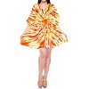 HAPPY BAY Women's House Daily Routine Evening Wear Holiday Casual Loungewear Oversize Caftan Knee Length Housecoat 2X-3X Orange, Tie Dye Design - 3 of 4
