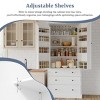 77" Farmhouse Kitchen Pantry Cabinet with 3 Drawers and 3 Adjustable Shelves, Storage Cabinet for Dining room or living room-Maison Boucle - 2 of 4