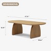 Modern Oval Coffee Table,Minimalist Living Room Center Table with Curved Base,47" Artistic Side Table-Baofuwish - 4 of 4