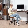 HOMCOM Home Office Chair No Arms with Wheels, PU Leather Mid Back Desk Chair with Adjustable Height, 360 Swivel for Office, Meeting Room, White - 3 of 4