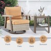 YARDSIGHT Patio Swivel Rocking Chair with Cushions & Storage Side Table - Outdoor Wicker Lounge Set for Porch or Backyard - 4 of 4