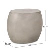 Okak 20" Modern LightWeight Concrete Outdoor Side Table Geometric Indoor End Tables, Decorative Garden Accent Table Stools for Yard Patio, Gray - 3 of 4