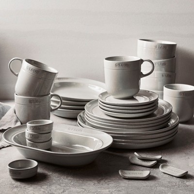 Staub White Truffle Ceramic 16oz Stoneware Mug Set