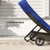 Patio Wicker Chaise Lounge Chair, Outdoor PE Rattan Sun lounger with Adjustable Backrest and 2 Wheels - 4 of 4