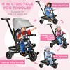 Kids Tricycle, 4 in 1 Foldable Trike with Reversible Seat, Adjustable Parent Handle, Safety Harness, Wheel Brakes, Removable Canopy, Storage, Tricycle - 4 of 4