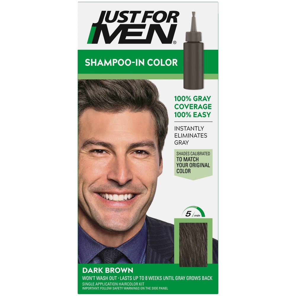 Photos - Hair Dye Just For Men Shampoo In Dark Brown H-46 Dark Brown - H-45