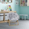 Emma and Oliver Kid's Folding Saucer Chair with Cozy Faux Fur Upholstery and Metal Frame for Playroom, Bedrooms, Nursery and More - image 4 of 4