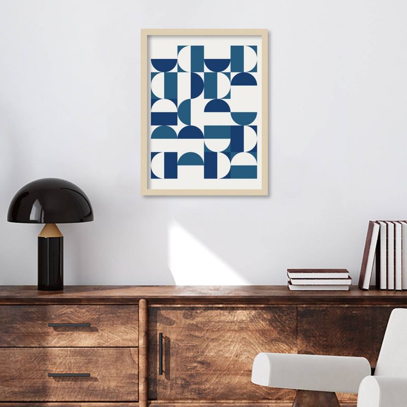 19&#34; x 25&#34; Bauhaus Inspired Geometric Print in Blue and Teal by The Creative Bunch Studio Wood Framed Wall Art Print - Amanti Art, 6 of 10