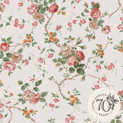 Laura Ashley Mountney Garden Antique Pink Wallpaper : Target